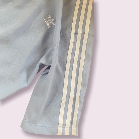 LIMITED EDITION Adidas Originals Blue Linen Embroidered Shirt ( PART OF A SET) - Picture 5 of 8